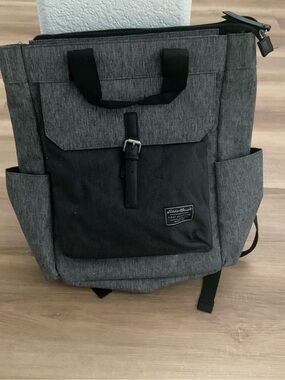 Eddie Bauer Gray and Black Roll-Top Backpack Tote